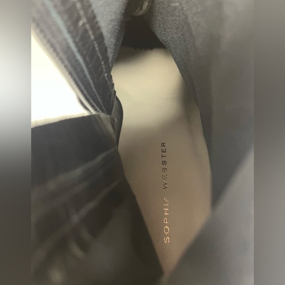 Sophia Webster Stella Black Leather Embellished Ankle Boots Womens Size 39.5/8 - Picture 15 of 16